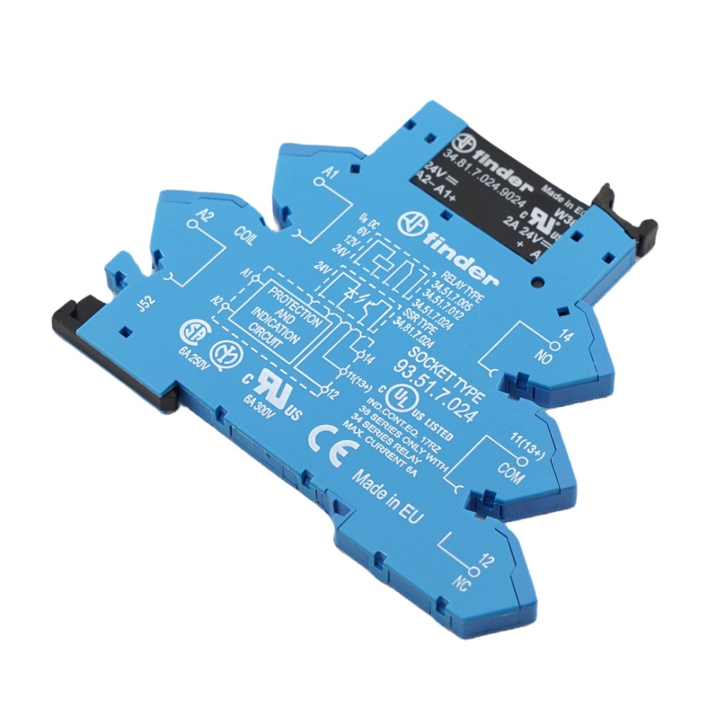 FINDER 34.81.7.024.9024 Power Relay with 93.51.7.024 relay sockets
