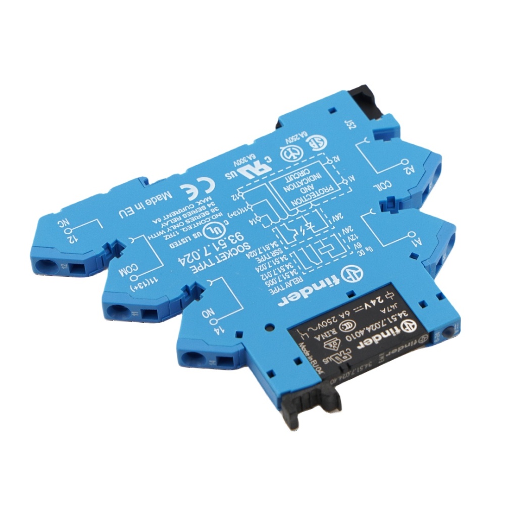 FINDER 34.51.7.024.4010 24VDC with 93.51.7.024 Socket Power Relay