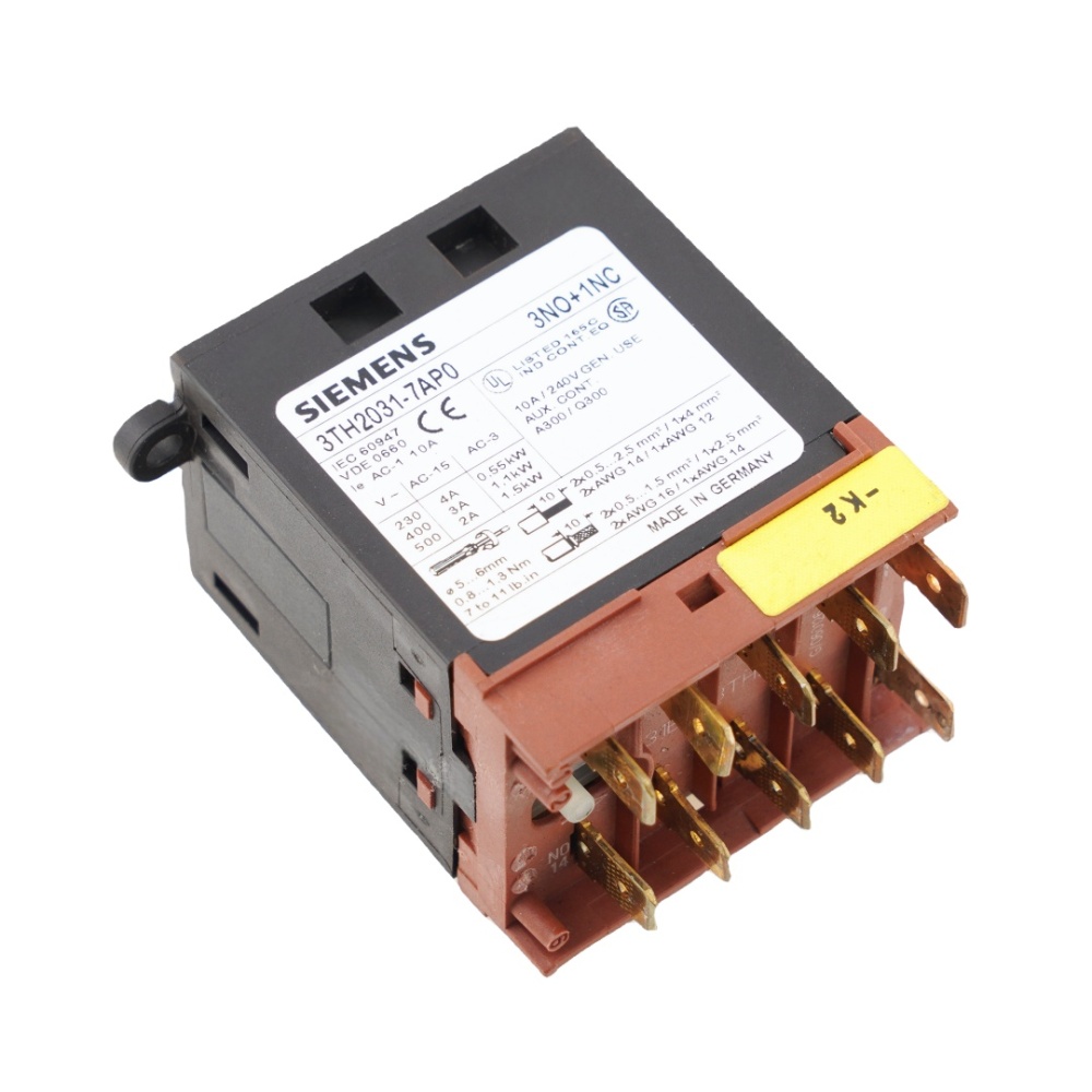SIEMENS 3TH2031-7AP0 3NO+1NC Contactor 10A 240VAC 10Pins