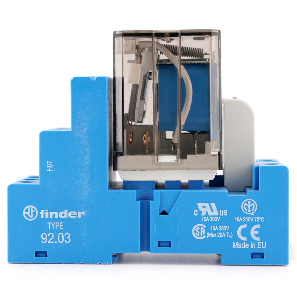 FINDER 62.32.9.024.0300 Power Relay with 92.03 Socket and 99.02.9.024.99 RC Circuit Module