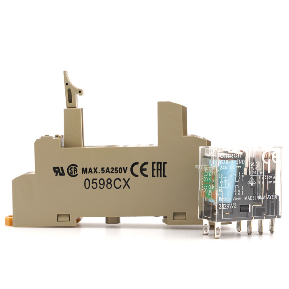 OMRONG G2R-2-SND 24VDC Power Relay with P2RF-08-E Relay Socket