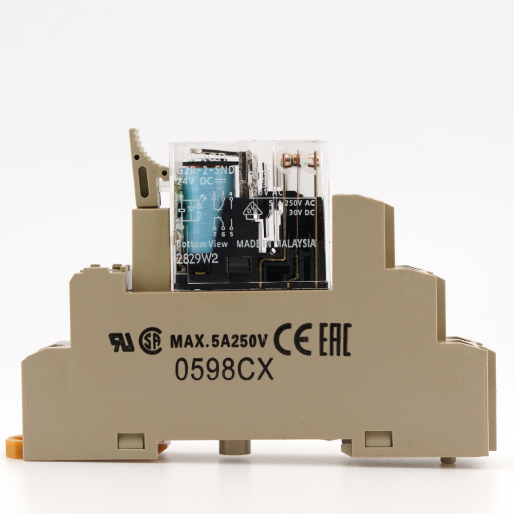 OMRONG G2R-2-SND 24VDC Power Relay with P2RF-08-E Relay Socket