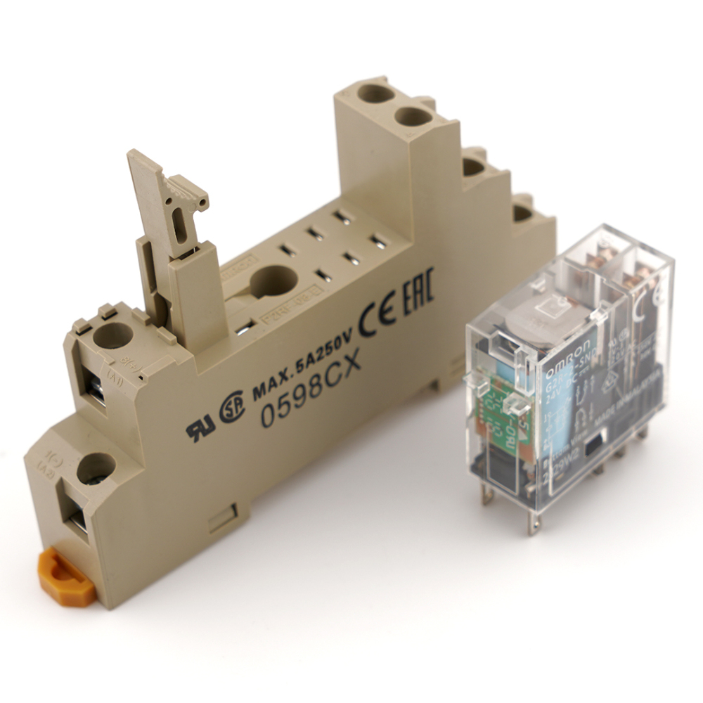 OMRONG G2R-2-SND 24VDC Power Relay with P2RF-08-E Relay Socket