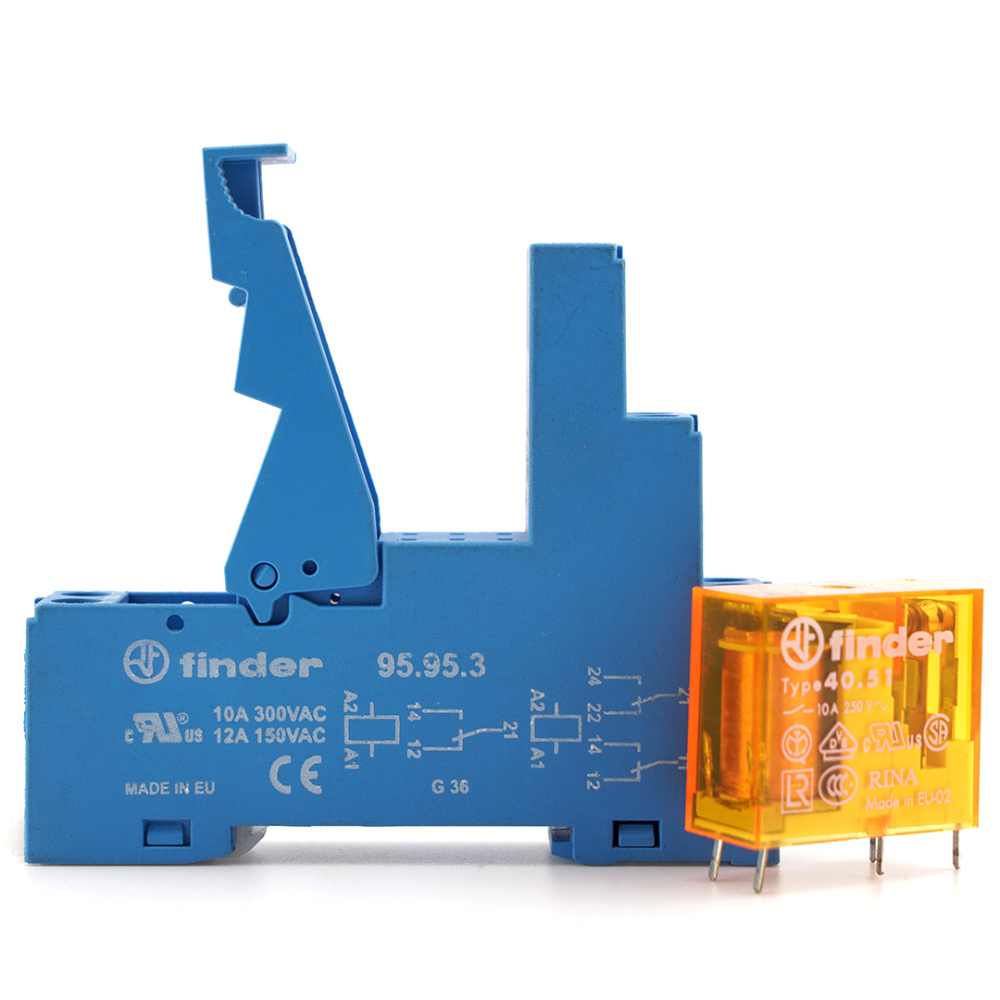 Finder Type 40.51.8.230.0000 Power Relay with 95.95.3 Socket