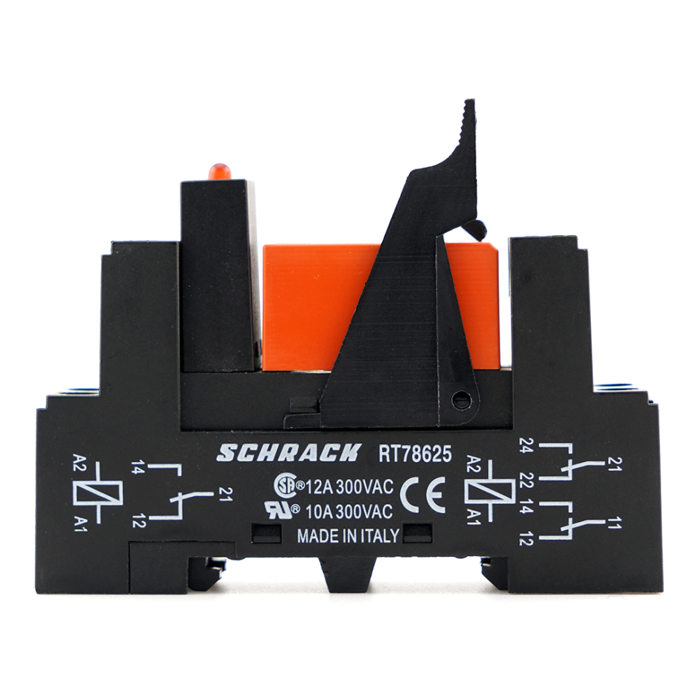 TE RT424024 Power Relay with RT78625 Socket and RPMLO024 Module