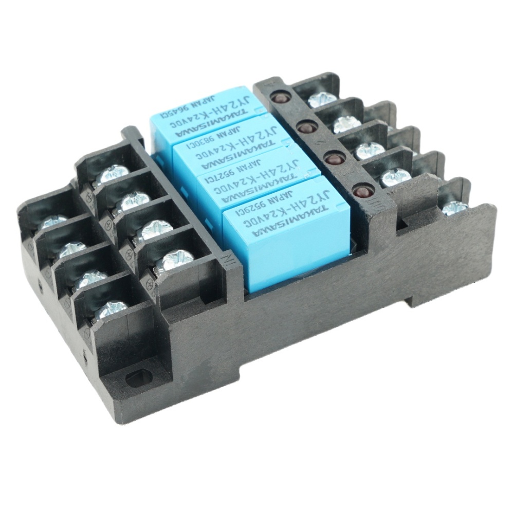 TAKAMISAWA 4pcs JY24H-K 24VDC Power Relays with G6B-4BND DC24 Relay Socket