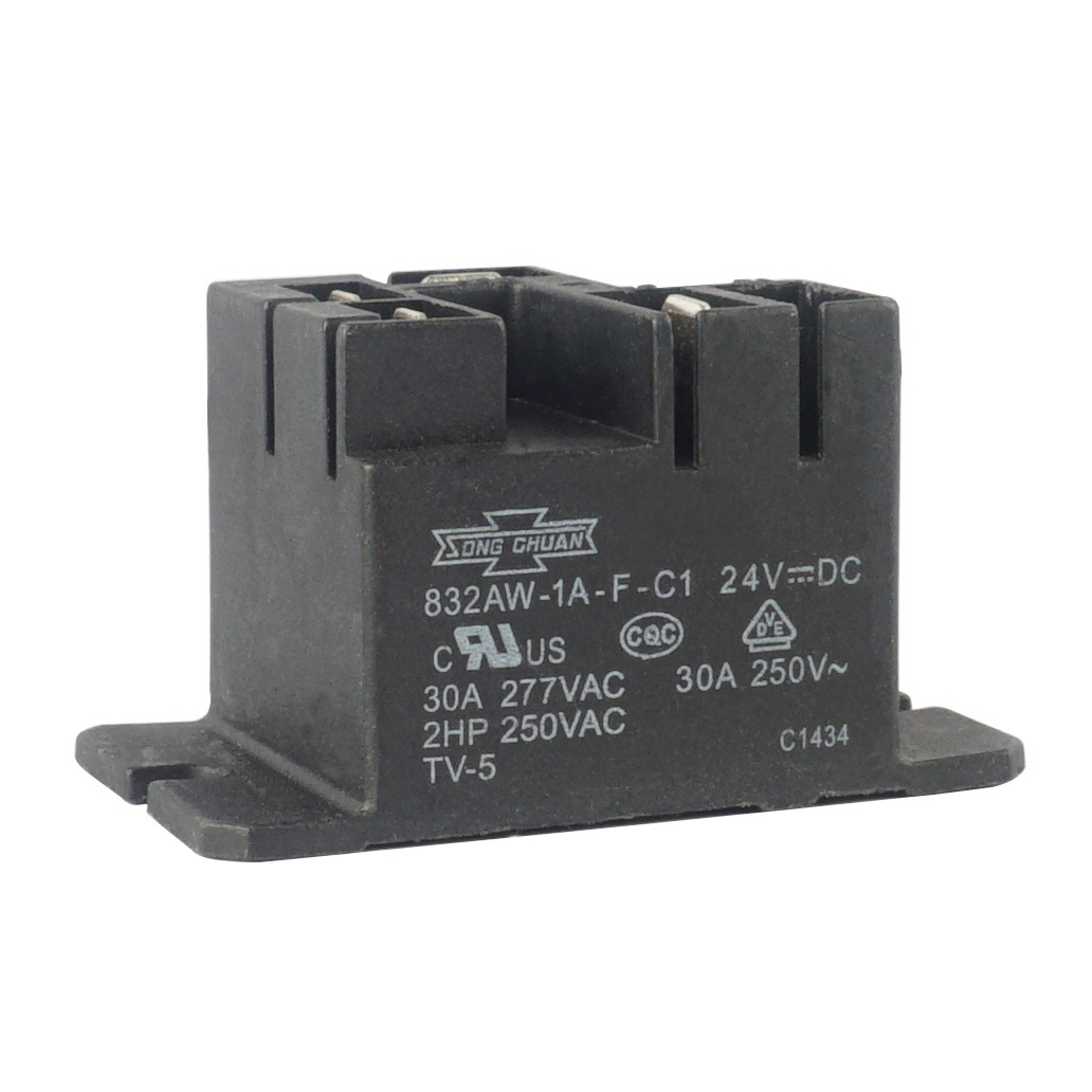 SONG CHUAN 832AW-1A-F-C1 24VDC Power Relay 30A 277VAC 4Pins