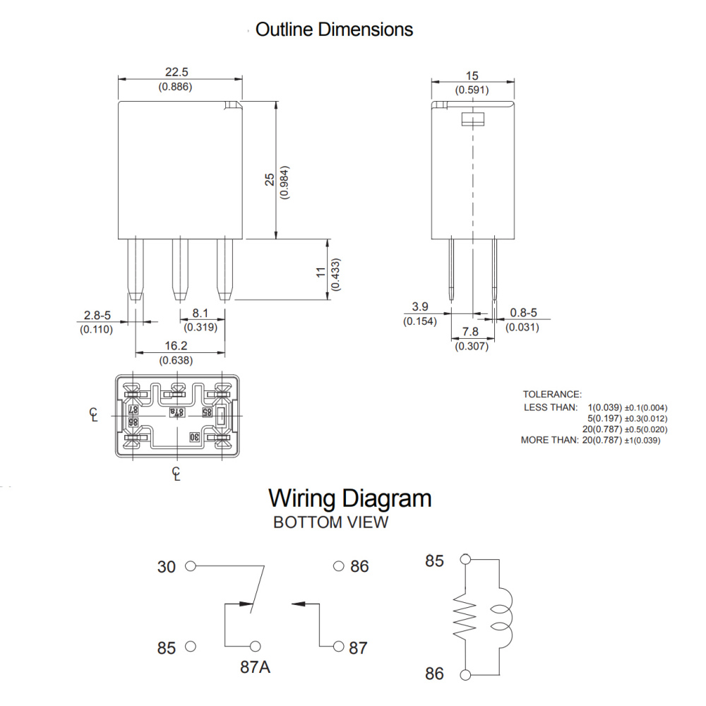 SONG CHUAN 301-1C-C-R1 U01 12VDC Power Relay 35/20A 5Pins