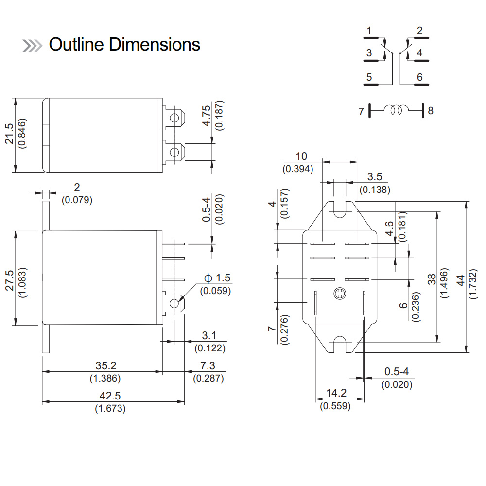 SCL-DPDT-C1 220VAC Song Chuan Power Relay 10A 250VAC 8Pins