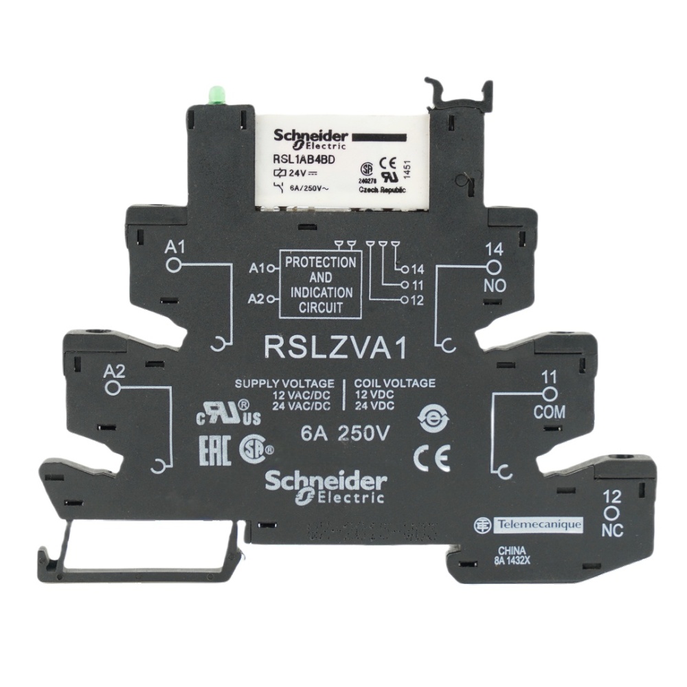 Schneider RSL1AB4BD white+RSLZRA1 Power Relay 6A 250V