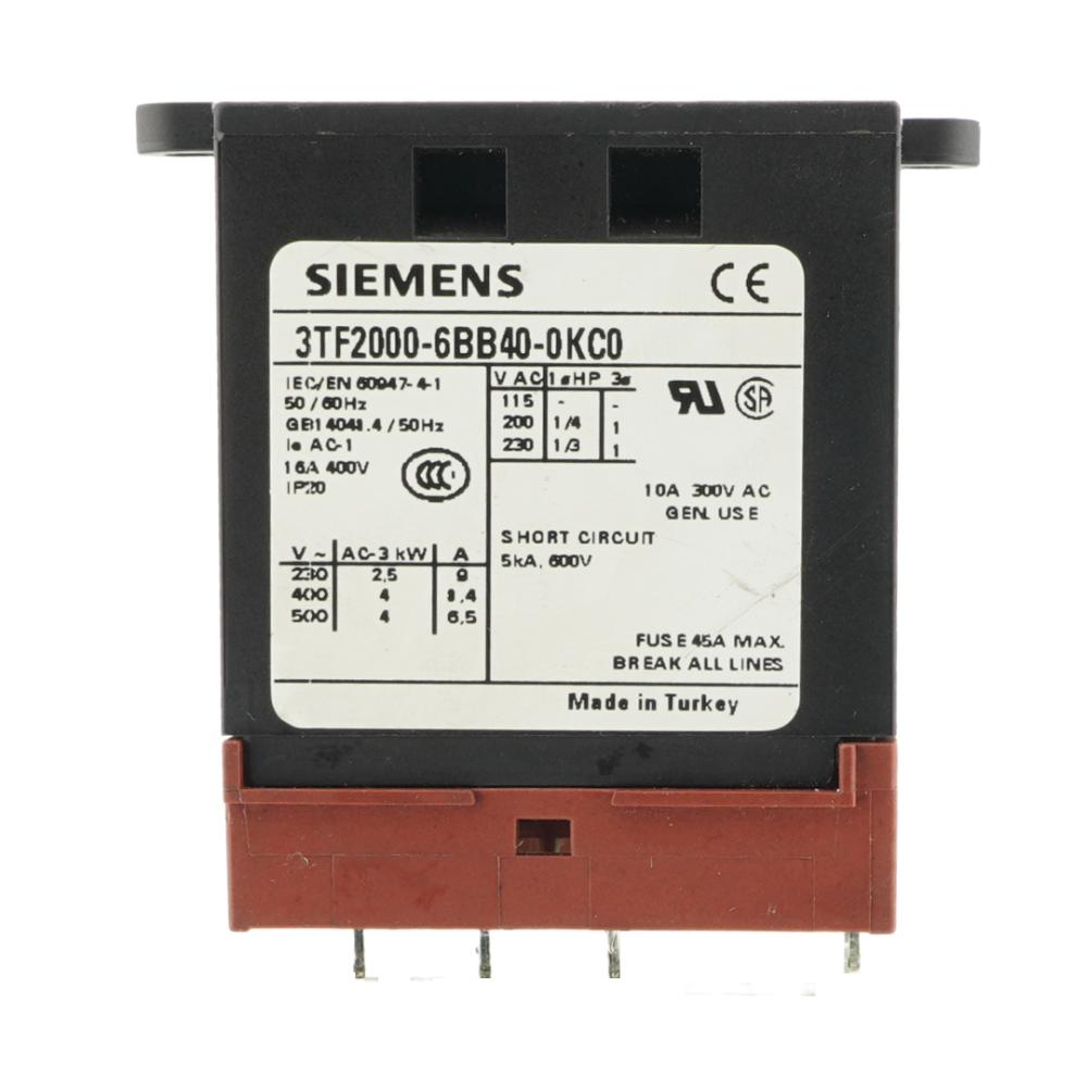 SIEMENS 3TF2000-6BB40-0KC0 Contactor 8Pins