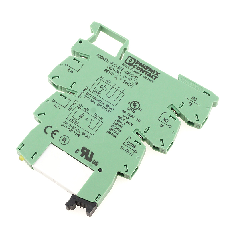 PHOENIX CONTACT NO.2961105 24VDC Power Relay with No.2967219 Socket PLC-BSP-24DC/21
