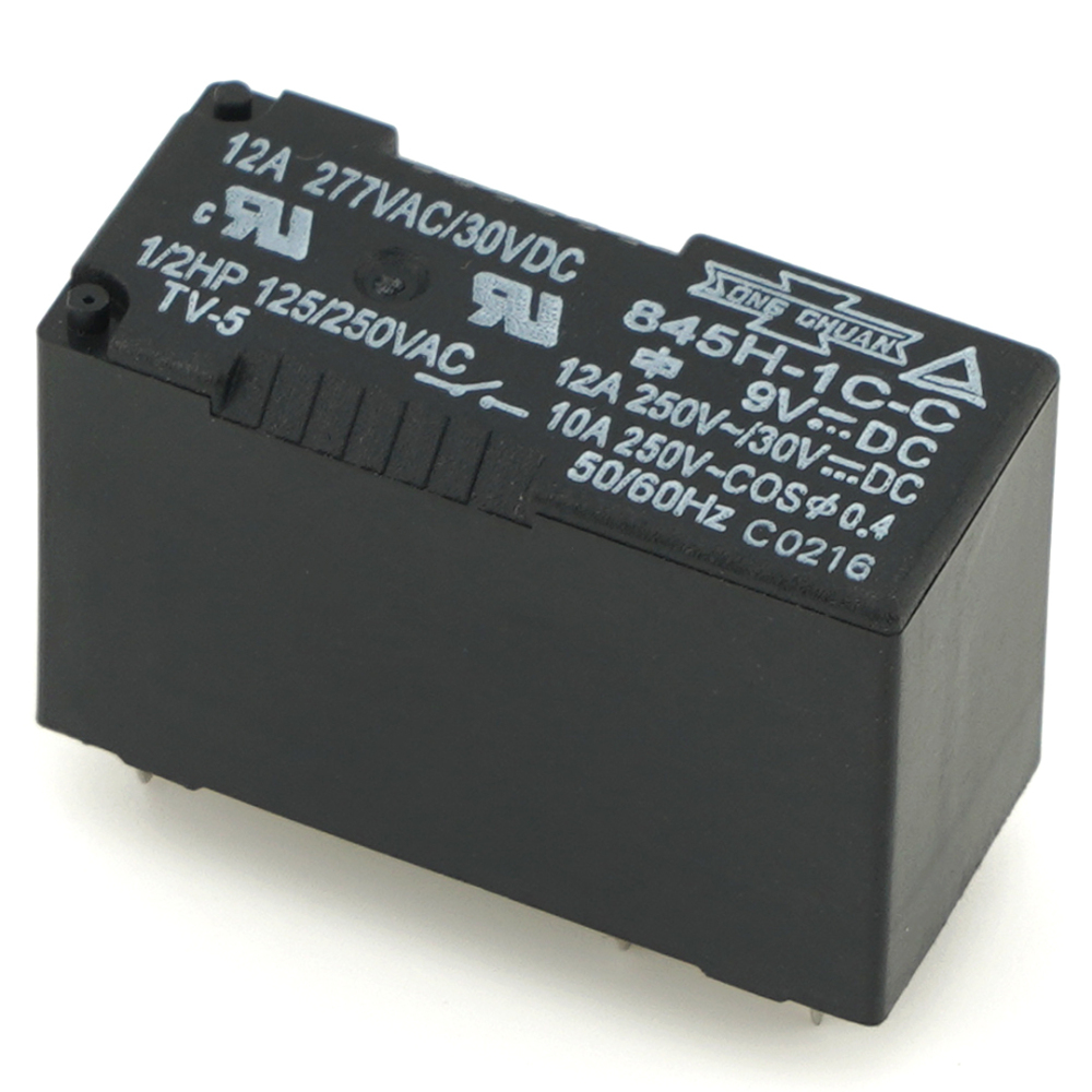 SONGCHUAN 845H-1C-C 9VDC 12A Power Relay 5Pin