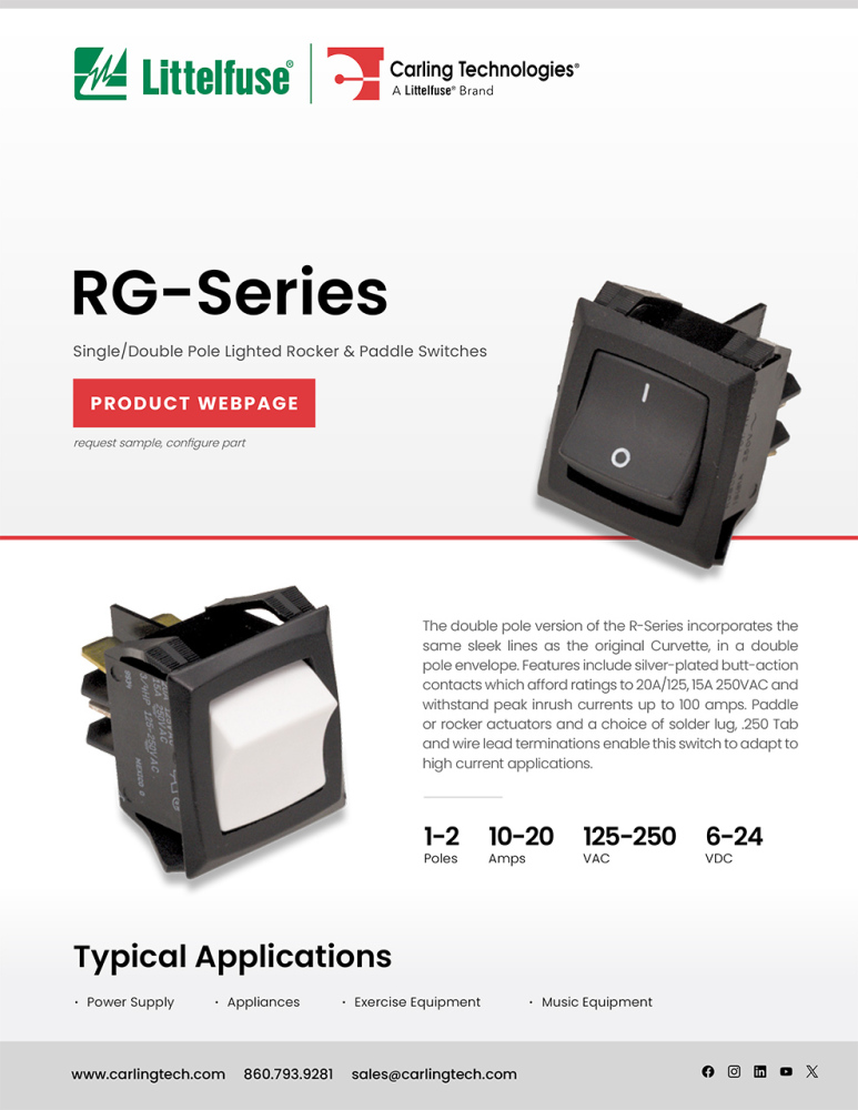 Carling Technologies RGSCC901-R-B-B-D Rocker Switches