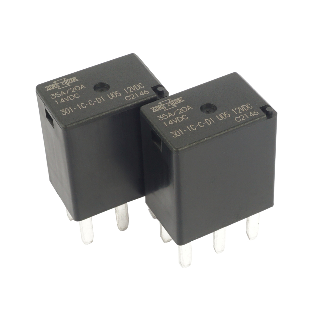 SONG CHUAN 301-1C-C-D1 U05 12VDC Power Relay 35A/20A 5Pins