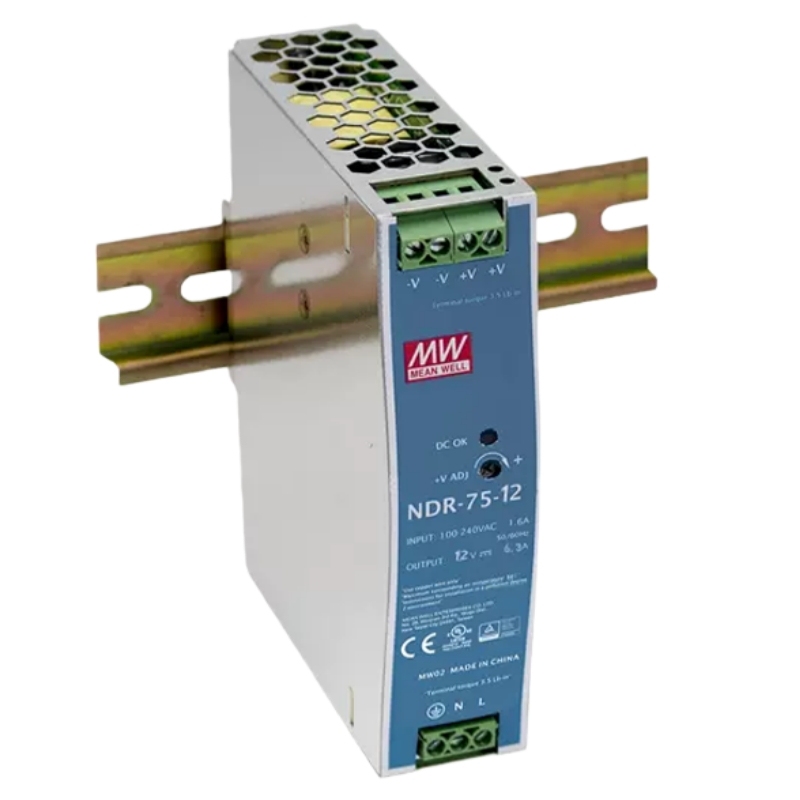 MEAN WELL NDR-75-12 AC/DC DIN RAIL POWER SUPPLY 12V 75W 6.3A
