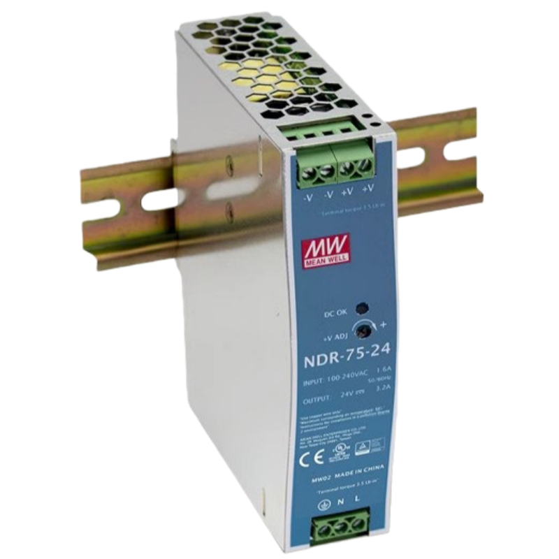 MEAN WELL NDR-75-24 AC/DC DIN RAIL POWER SUPPLY 24V 75W 3.2A