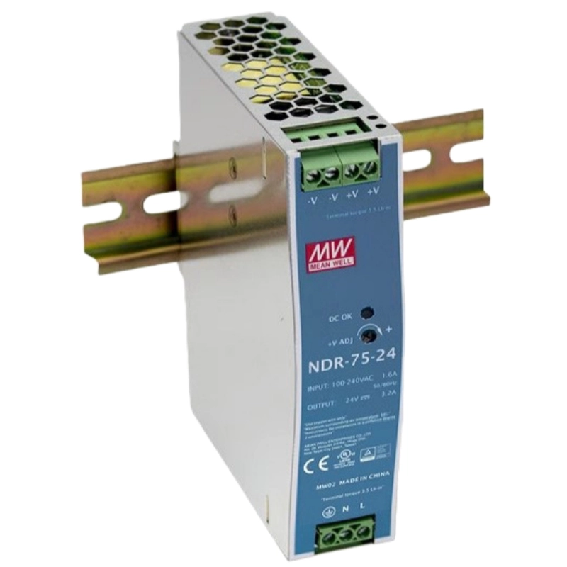 MEAN WELL NDR-75-24 AC/DC DIN RAIL POWER SUPPLY 24V 75W 3.2A