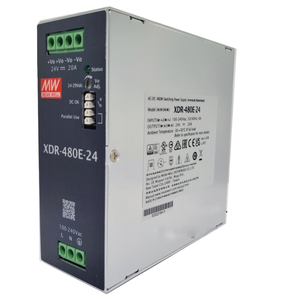 MEAN WELL XDR-480E-24 AC/DC DIN RAIL POWER SUPPLY 48V 75W 20A