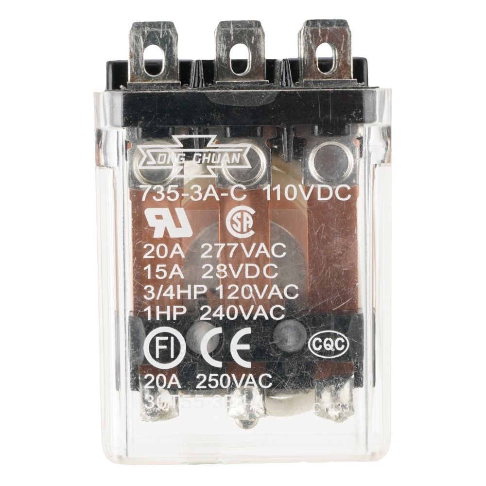 SONG CHUAN 735-3A-C 110VDC Power Relay 110VDC 20A 250V AC 8Pins