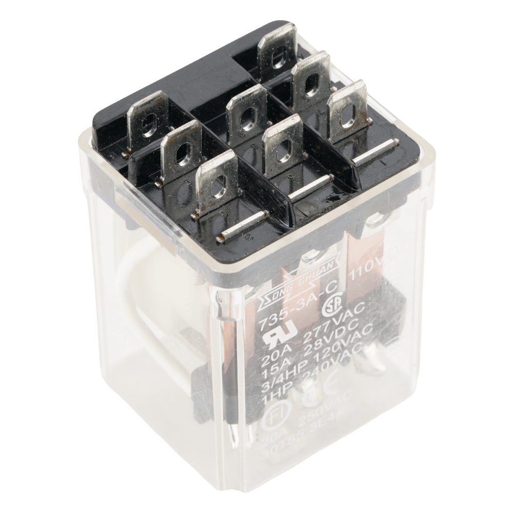 SONG CHUAN 735-3A-C 110VDC Power Relay 110VDC 20A 250V AC 8Pins