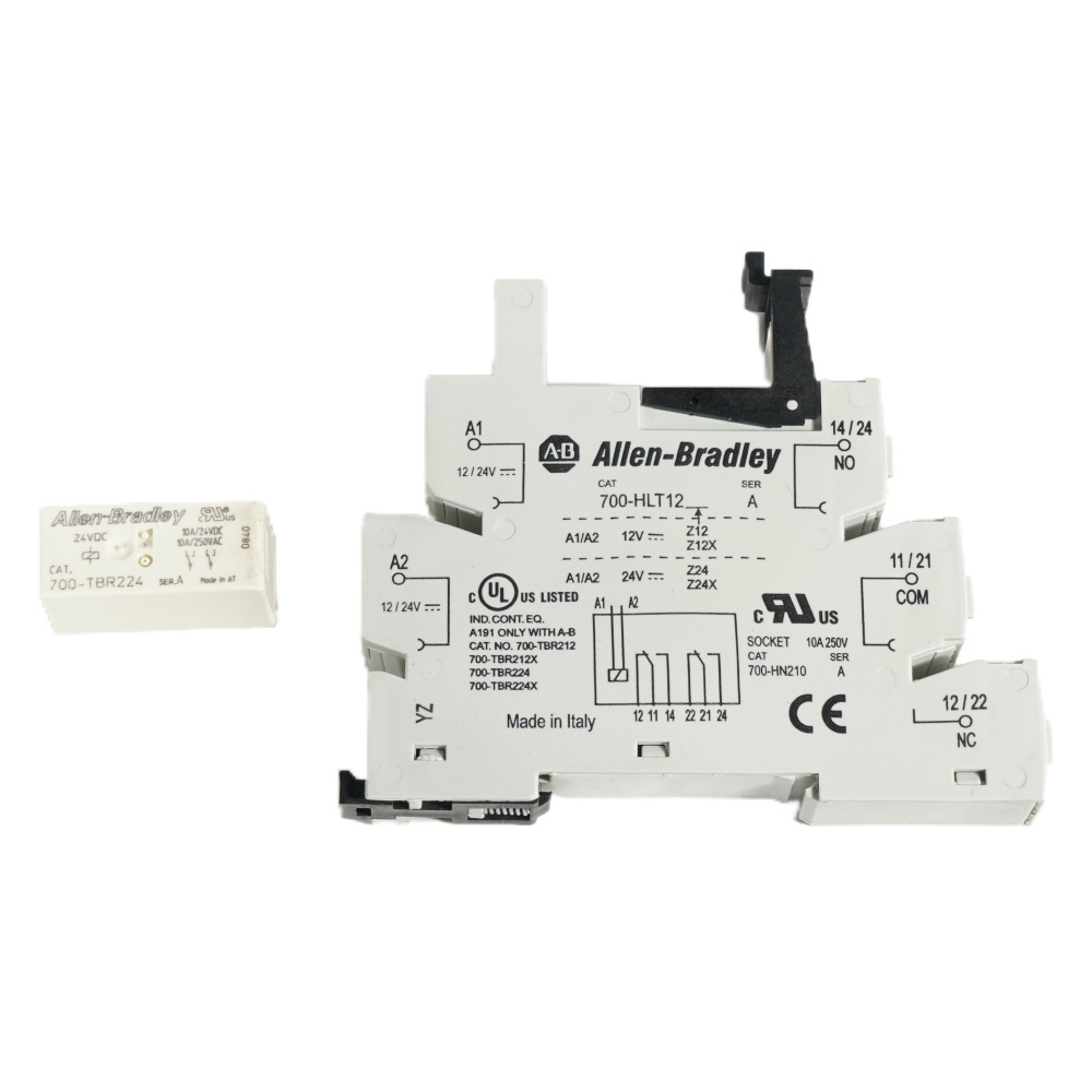 Allen-Bradley CAT700-TBR224+CAT700-HLT12 Terminal Block Relay Industrial Automation 24VDC DPDT DIN Rail