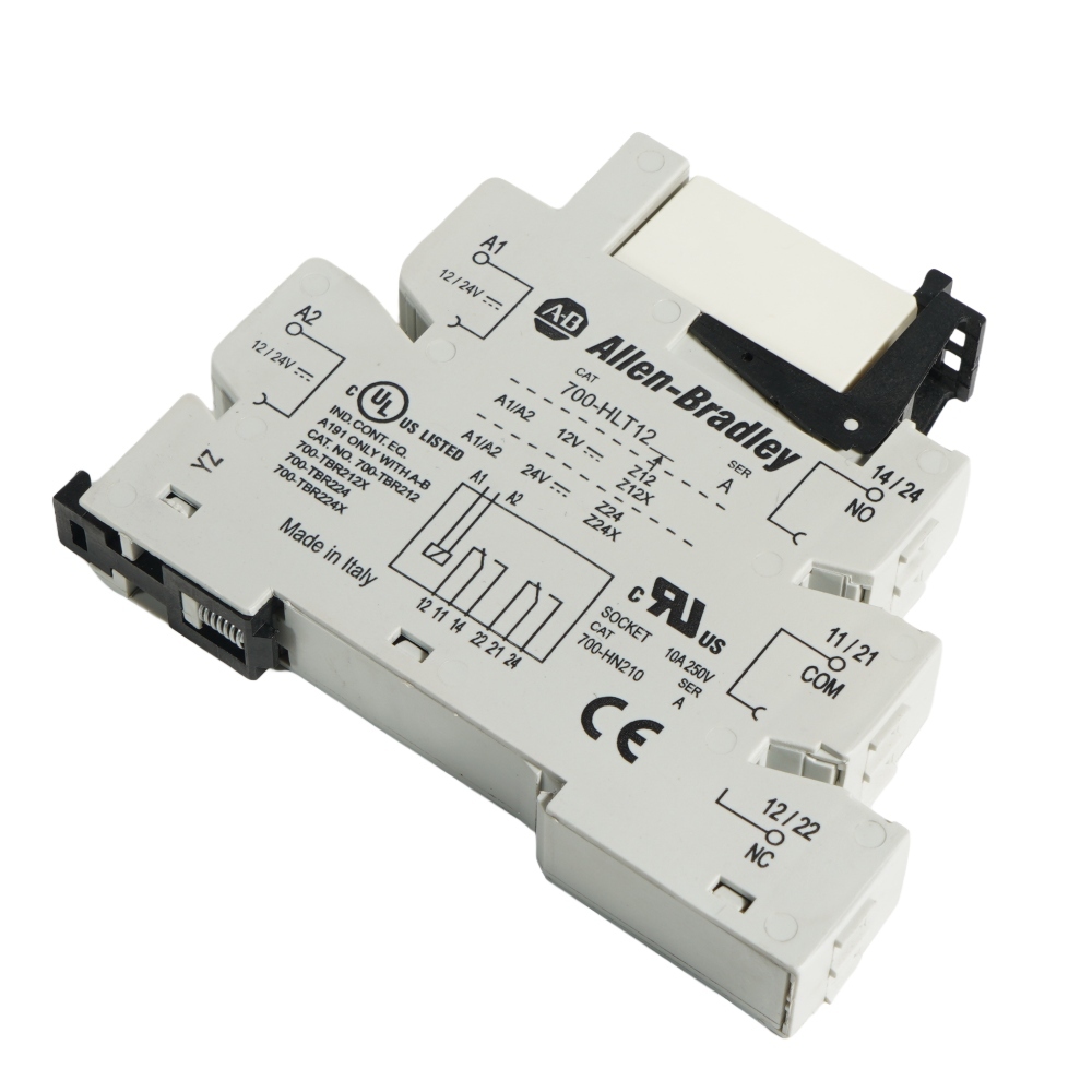Allen-Bradley CAT700-TBR224+CAT700-HLT12 Terminal Block Relay Industrial Automation 24VDC DPDT DIN Rail