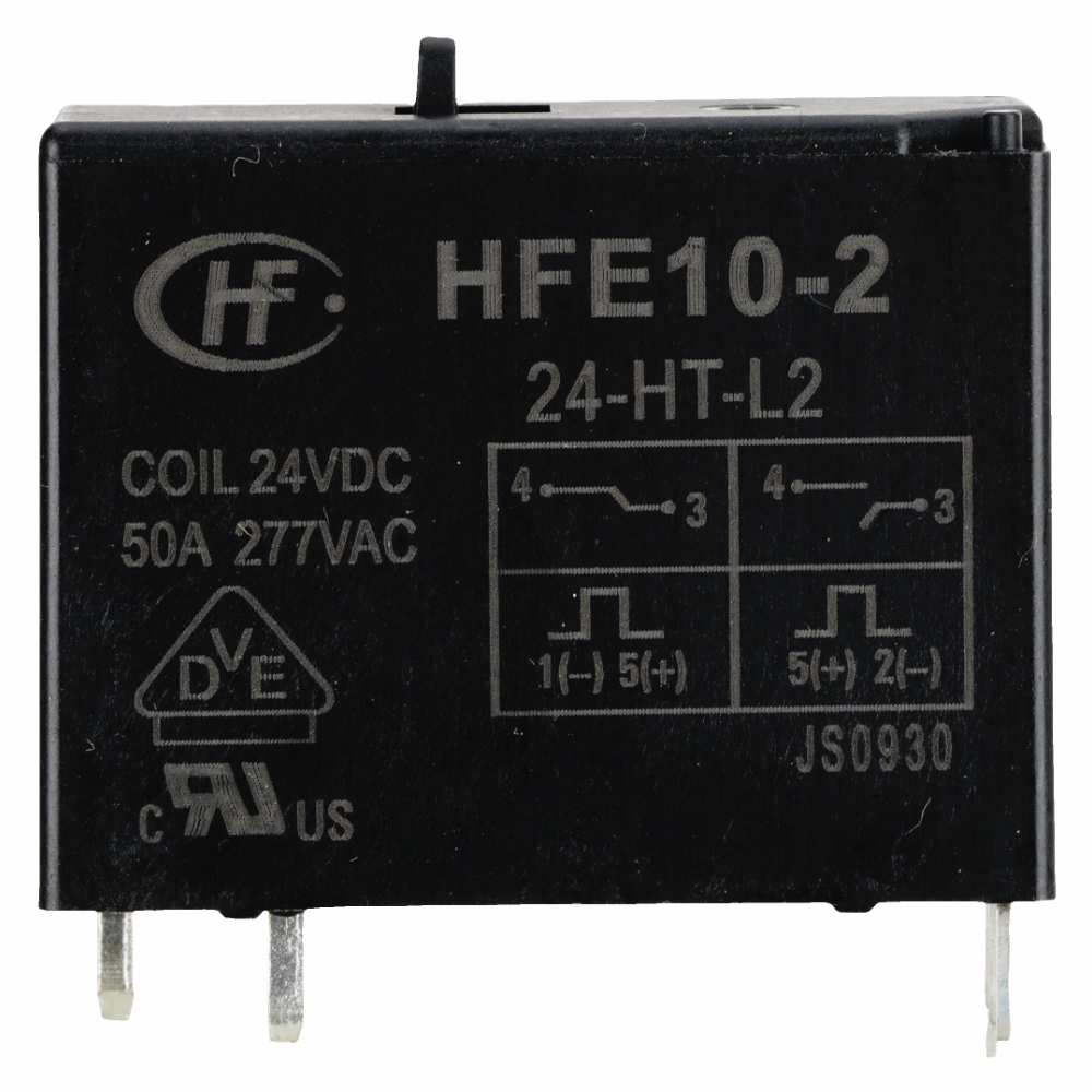 HONGFA  HFE10-2 24-HT-L2 24VDC High Power Latching Relay 50A 277VAC 5Pins