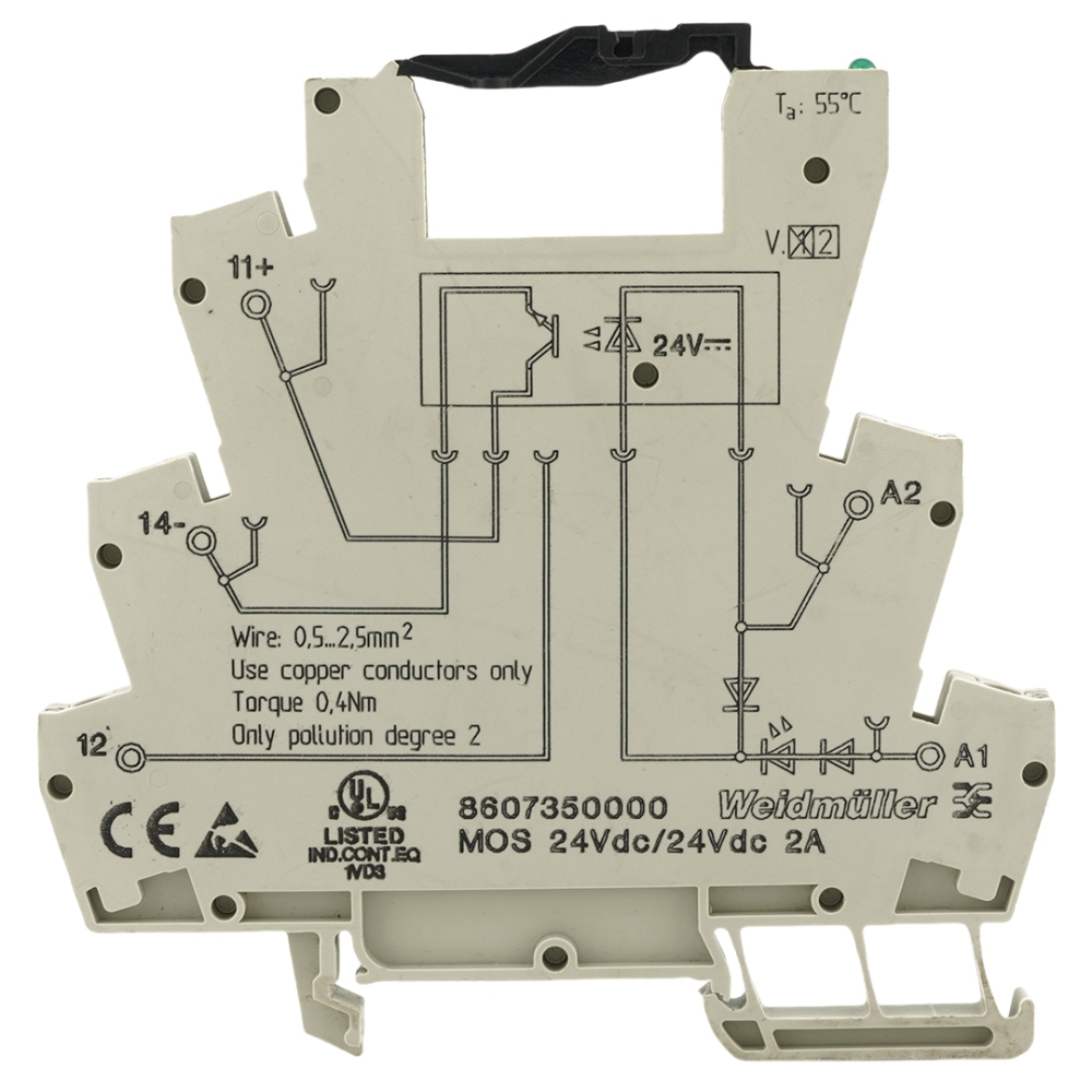 Weidmüller 8607350000 MOS 24VDC/24VDC 2A Power Relay Socket