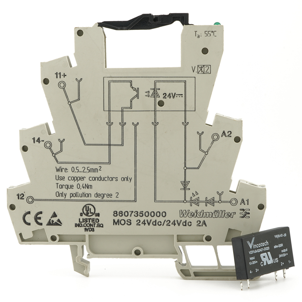 Weidmüller V23109-S2421-D020 with 8607350000 MOS 24Vdc/24Vdc Solid State Relay 1Set