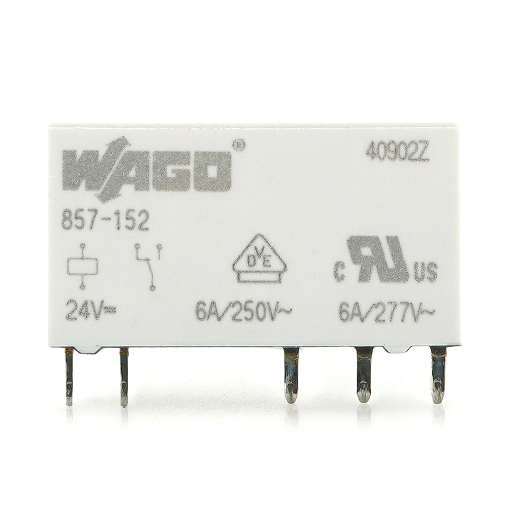WAGO 857-152 General Purpose Relay SPDT (1 Form C) 24VDC Coil Through Hole