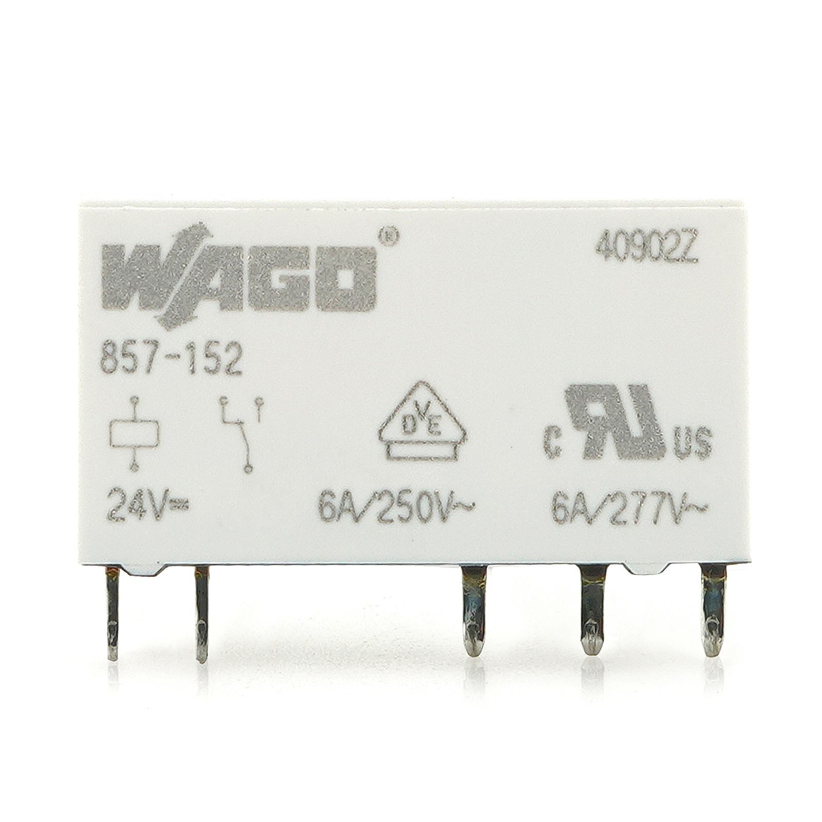 WAGO 857-152+857-304 Relay Module Kit 24VDC 6A 250VAC SPDT DIN Rail Moint