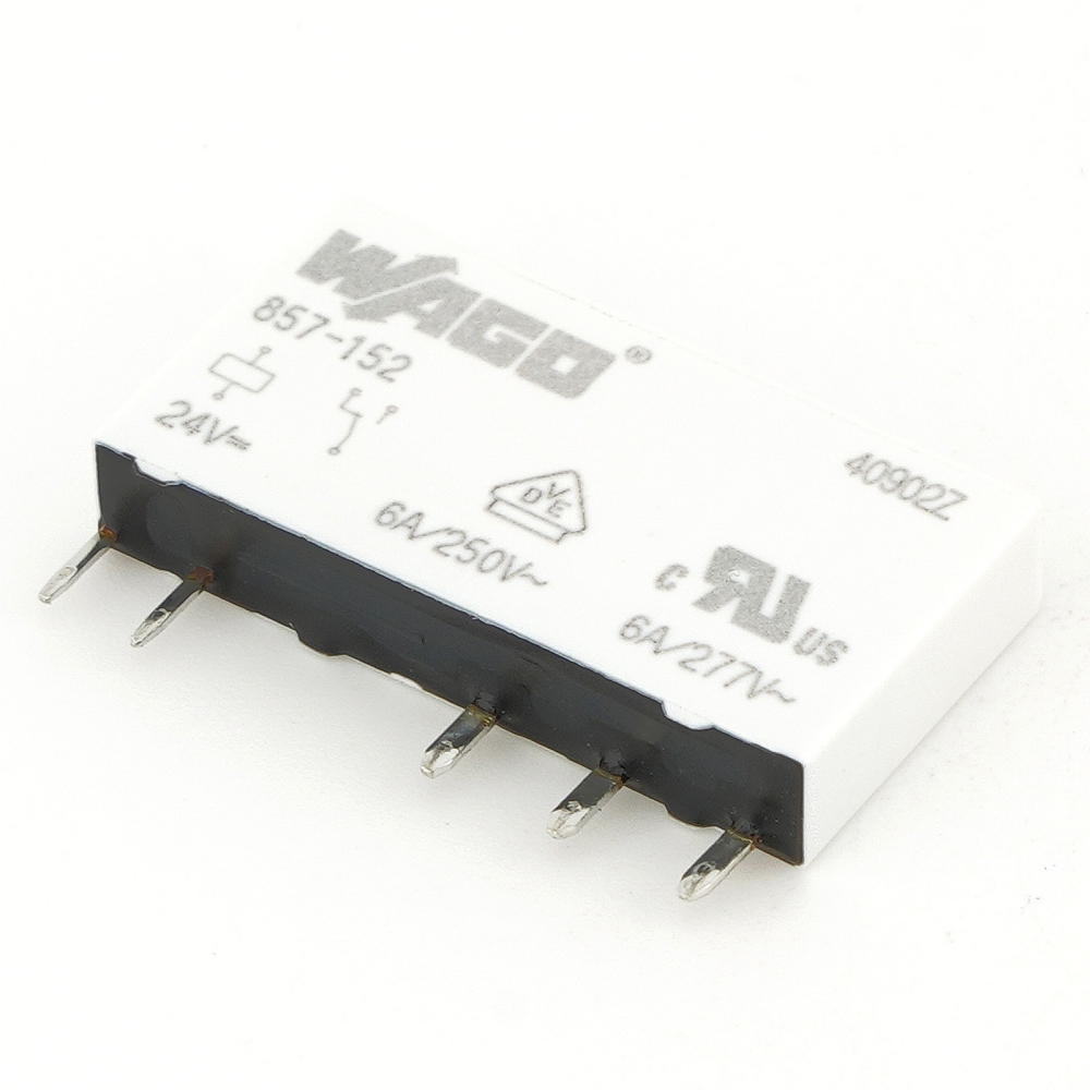 WAGO 857-152 General Purpose Relay SPDT (1 Form C) 24VDC Coil Through Hole