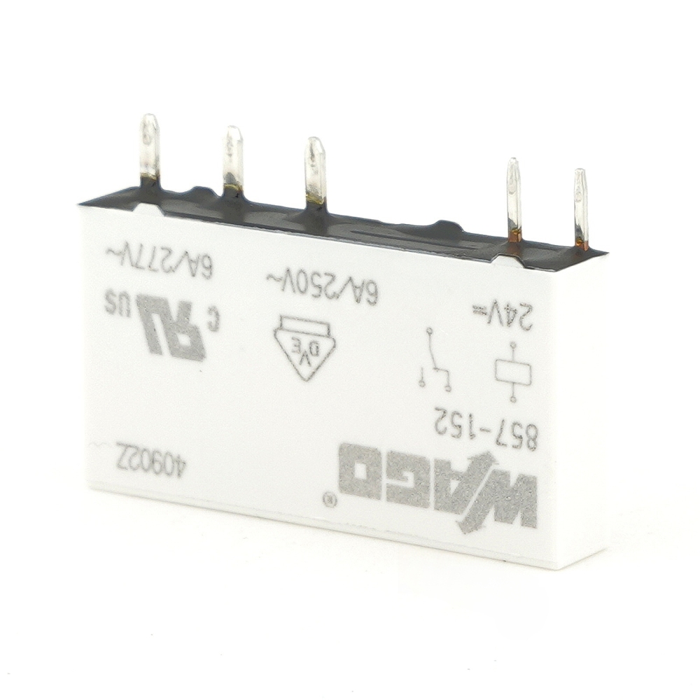 WAGO 857-152 General Purpose Relay SPDT (1 Form C) 24VDC Coil Through Hole