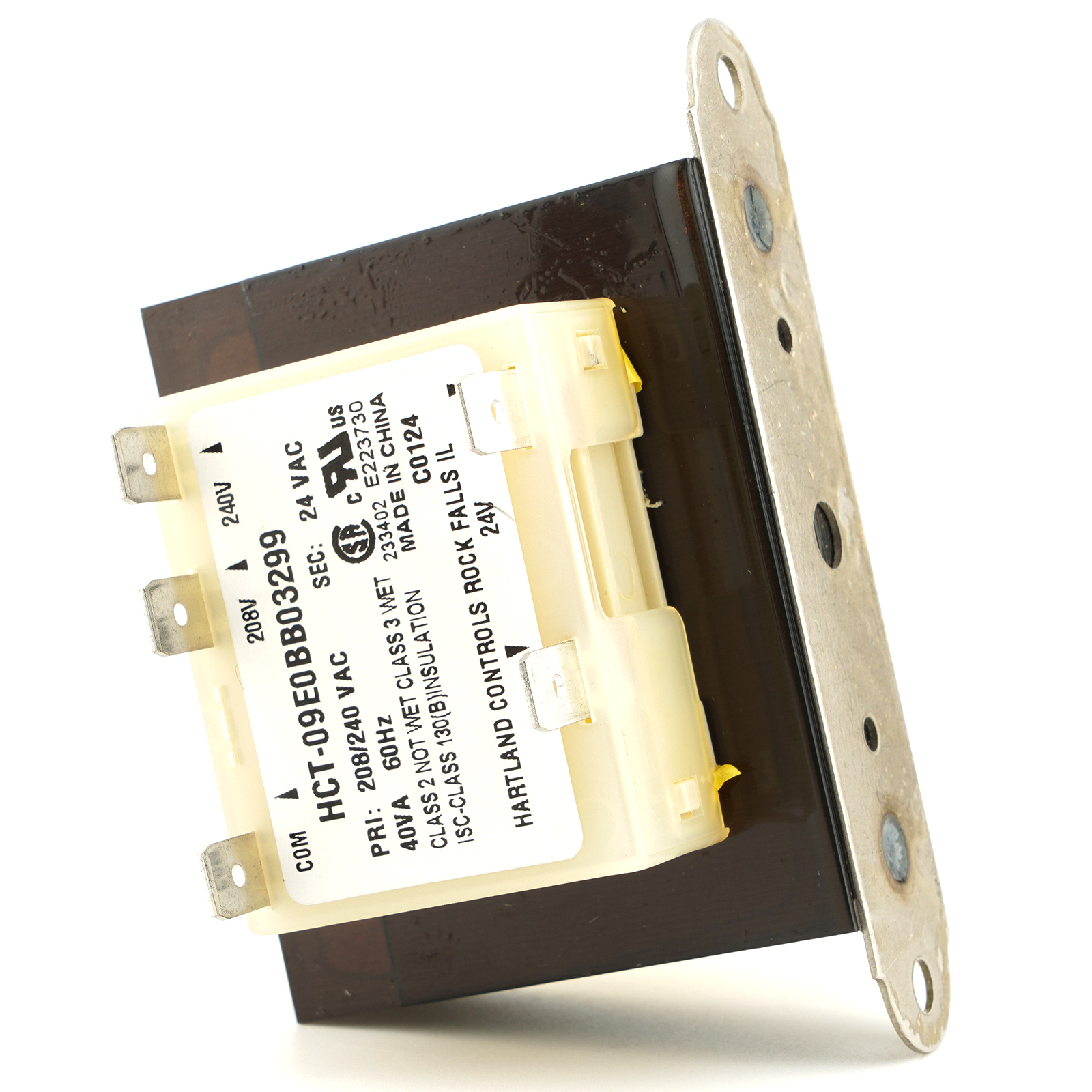 Hartland Controls HCT-09E0BB03299 40VA 208V 240V to 24V for HVAC Transformer UL Certified