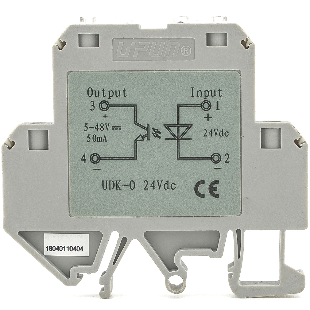 UPUN UDK-0 24VDC Slim Solid State Relay 5-48VDC 50mA Optocoupler Isolation Module