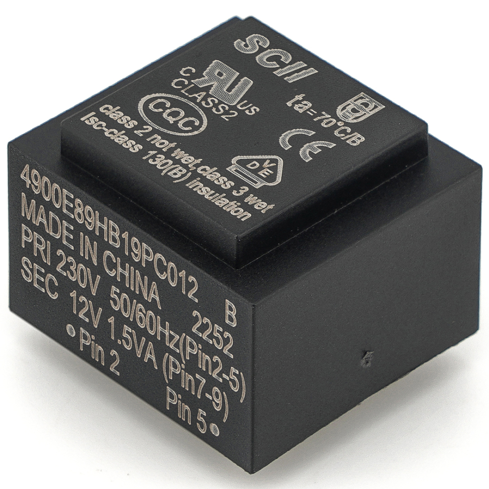 SCII 4900E89HB19PC012 B Transformer Relay PRI 230V SEC 12V 1.5VA
