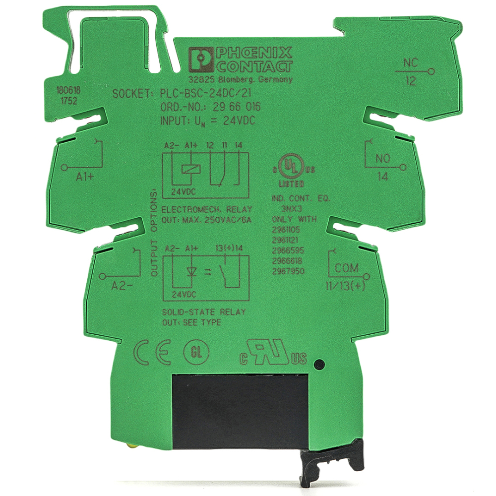 Phoenix Contact No.2966595+PLC-BSC-24DC 21 Solid State Relay Module 24VDC 3A