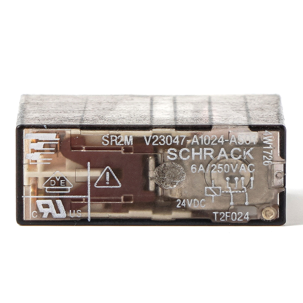 Schrack V23047-A1024-A501 Safety Relay DPDT (2 Form C) 24VDC Coil Through Hole 8Pins