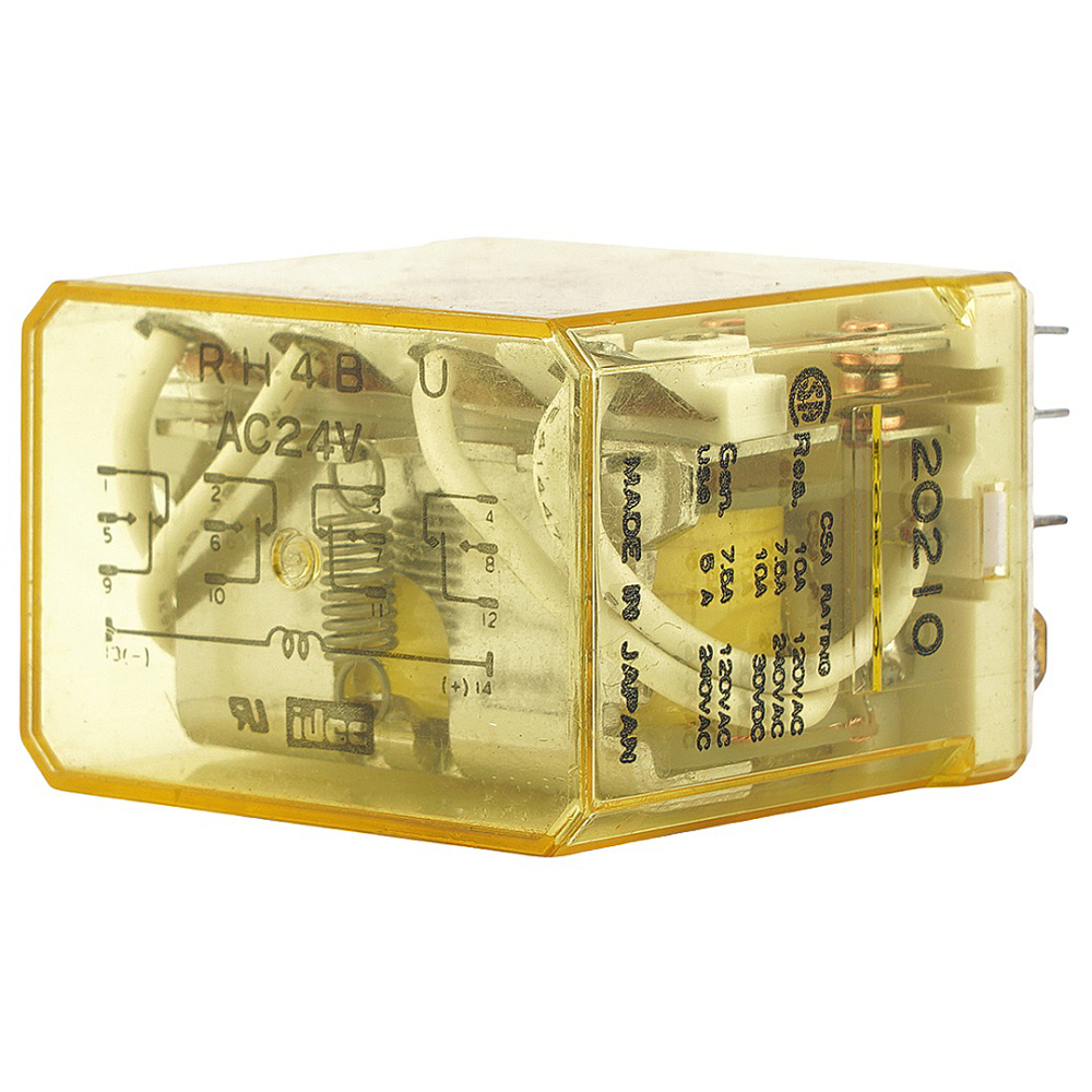 IDEC RH4B-U AC24V General Purpose Relay 4PDT (4 Form C) 24VAC Coil Socketable