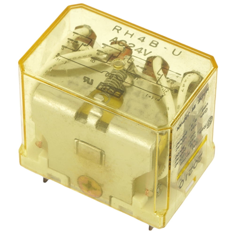 IDEC RH4B-U AC24V General Purpose Relay 4PDT (4 Form C) 24VAC Coil Socketable