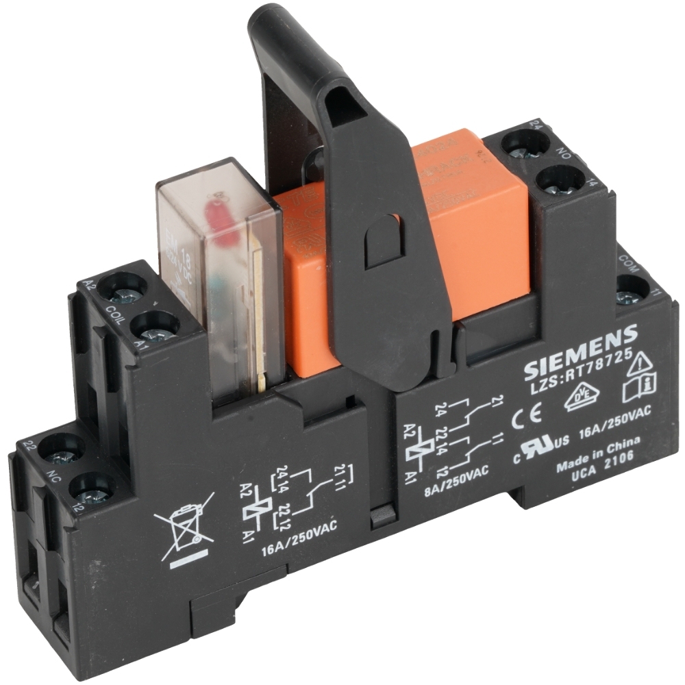 SIEMENS RT4A4L24 Plug-in Coupling Relay DC24V 2CO Contacts DIN Rail Mount
