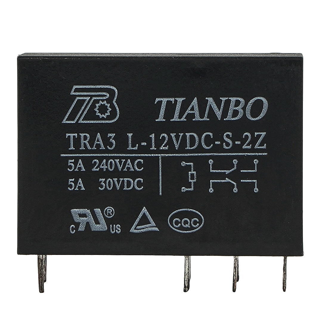 TIANBO TRA3 L-12VDC-S-2Z  Power Relay 5A 240 5Pins