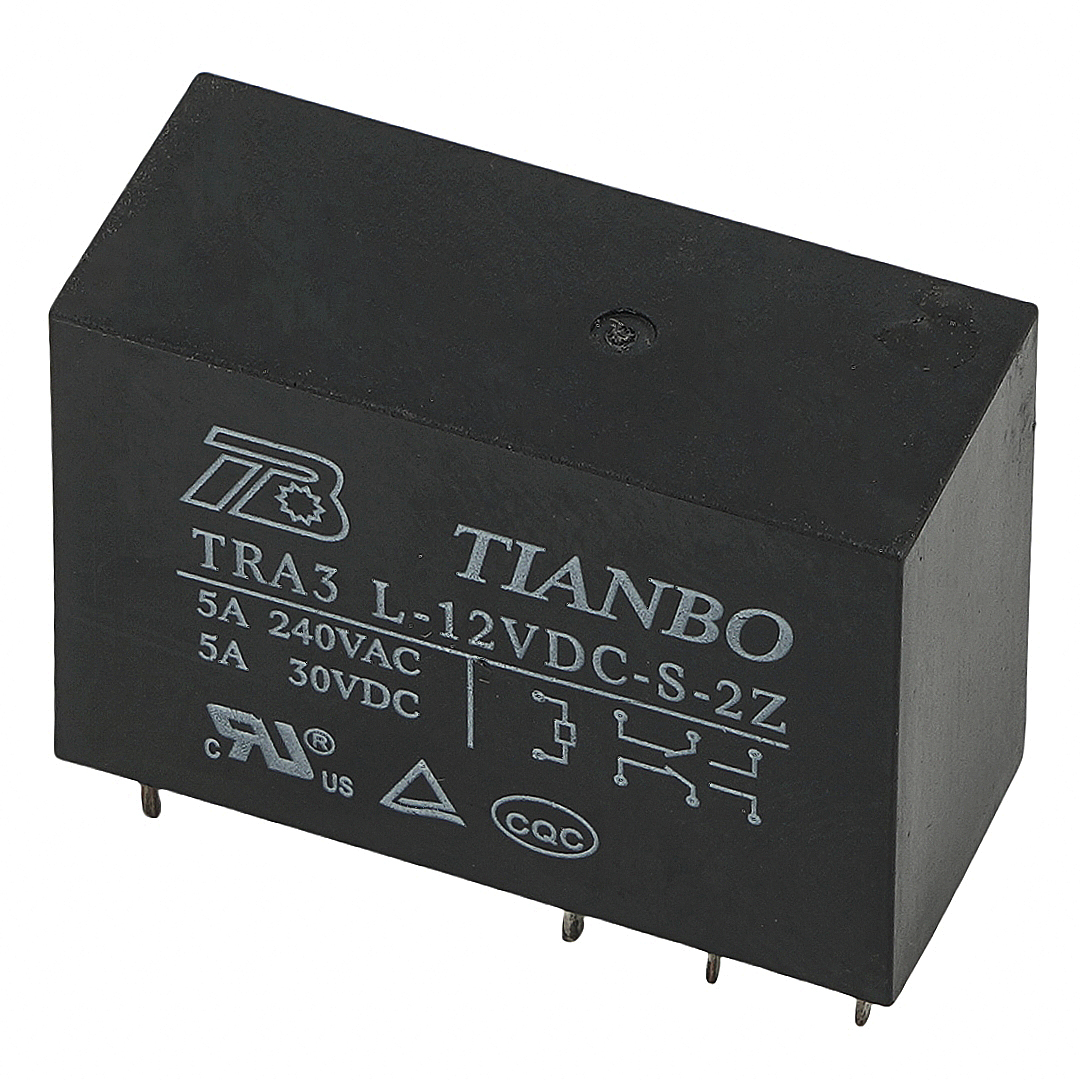 TIANBO TRA3 L-12VDC-S-2Z  Power Relay 5A 240 5Pins