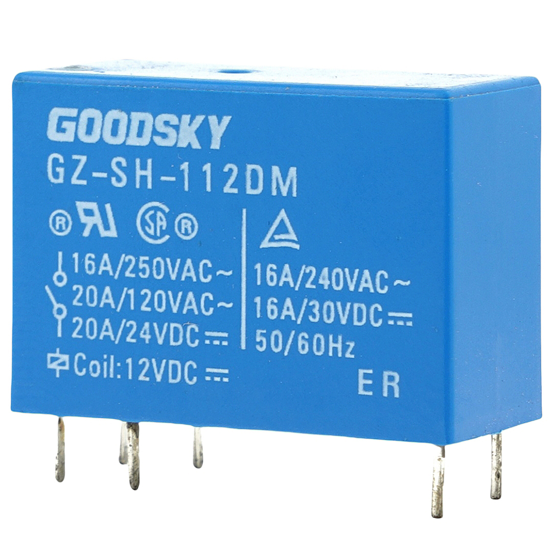 GOODSKY GZ-SH-112DM Power Relay 12VDC 16A 250VAC 6Pins