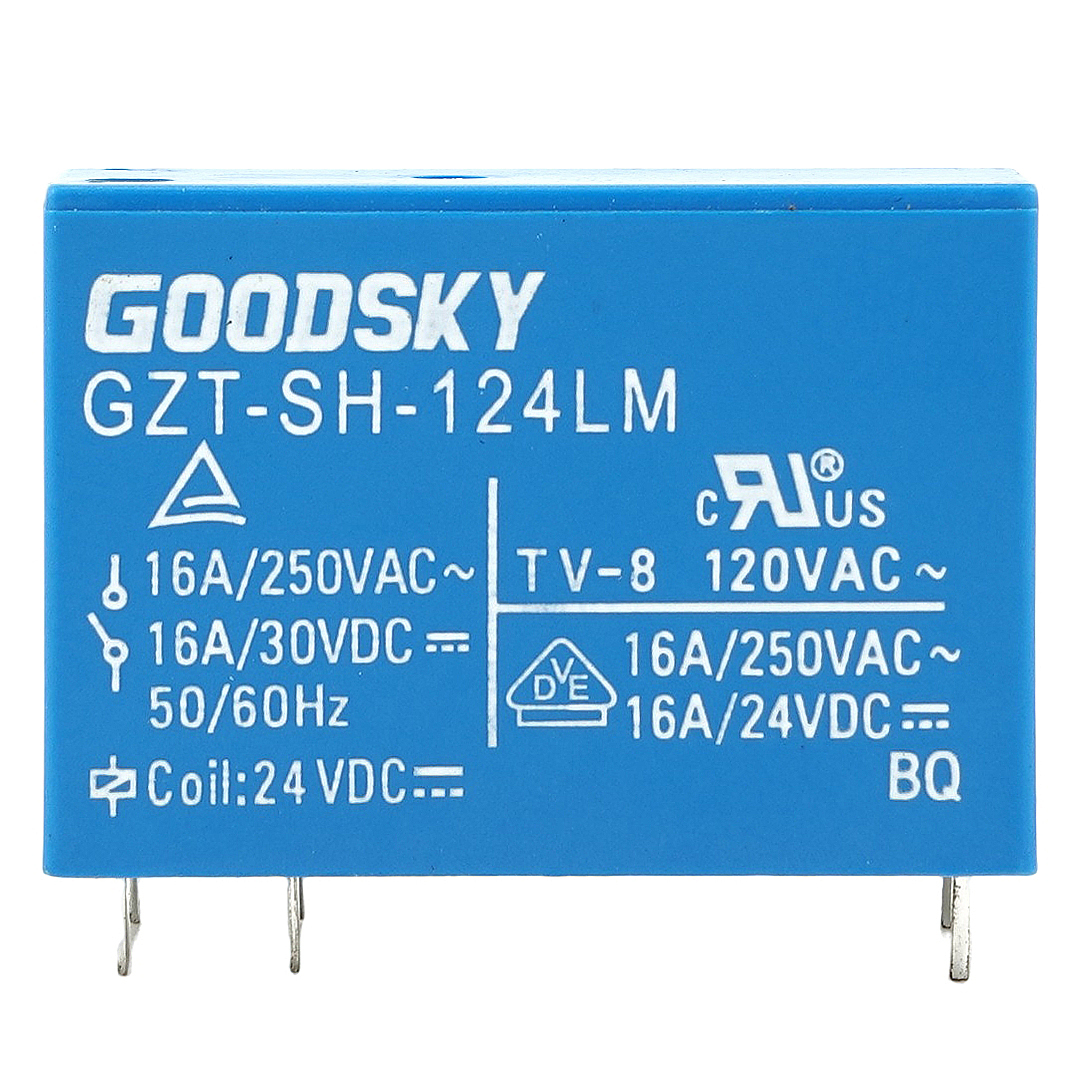 GOODSKY GZT-SH-124LM Power Relay 24VDC 16A 250VAC 6Pins