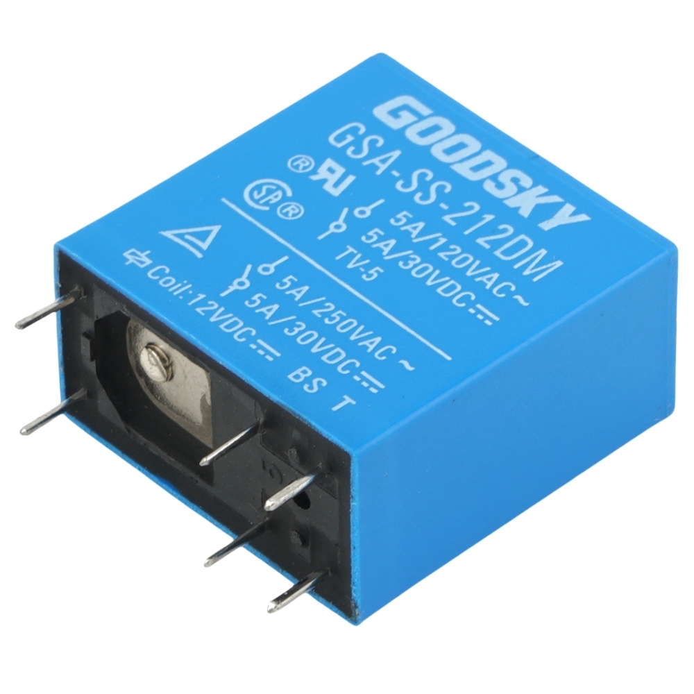 GOODSKY GSA-SS-212DM 12VDC Power Relay 5A 250VAC 6Pins