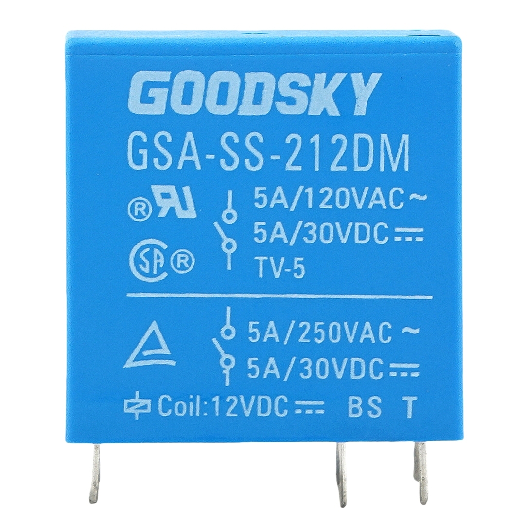 GOODSKY GSA-SS-212DM 12VDC Power Relay 5A 250VAC 6Pins