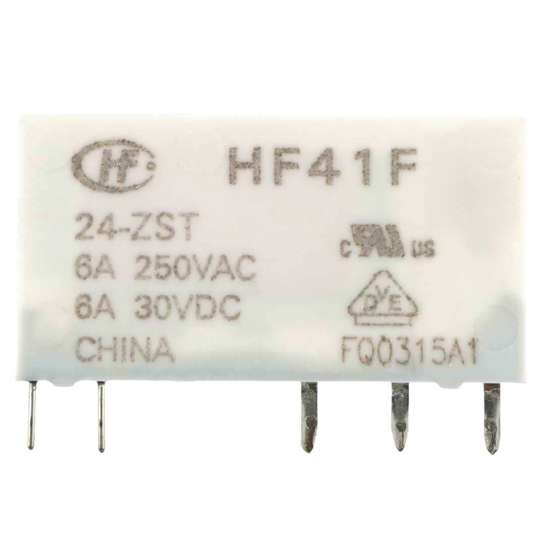 HONGFA HF41F 24-ZST Power Relay 24VDC Coil 6A 250VAC/30VDC 5Pins
