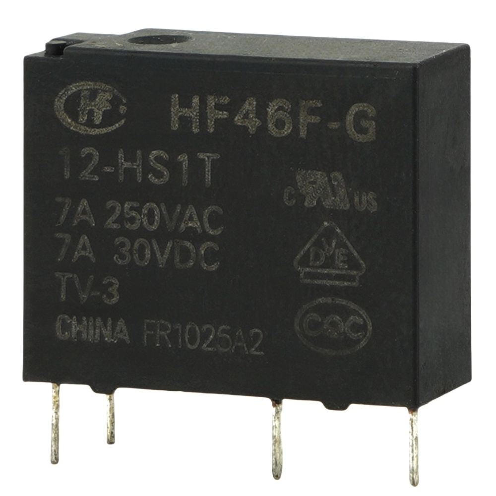 HongFa HF46F-G 12-HS1T Power Relay 12VDC Coil 7A 250VAC 4Pins